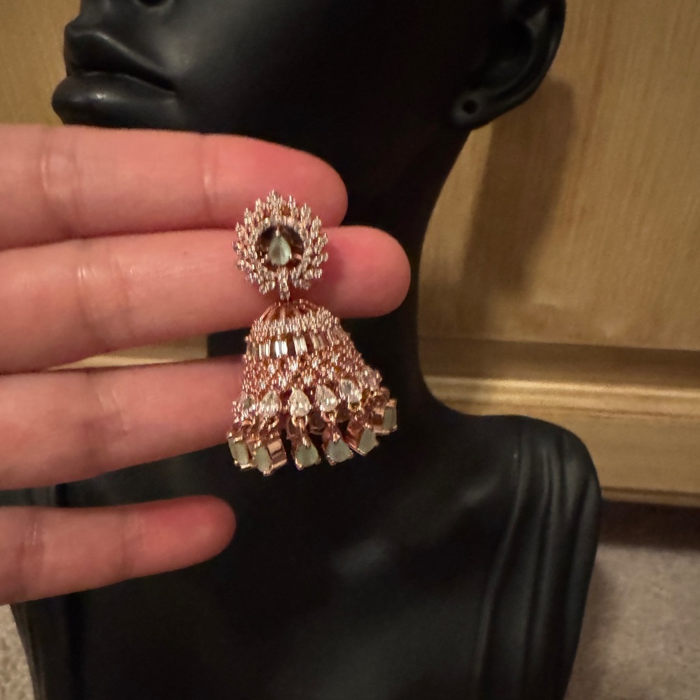 Glamorous AD Chandelier Style Jhumki Earrings